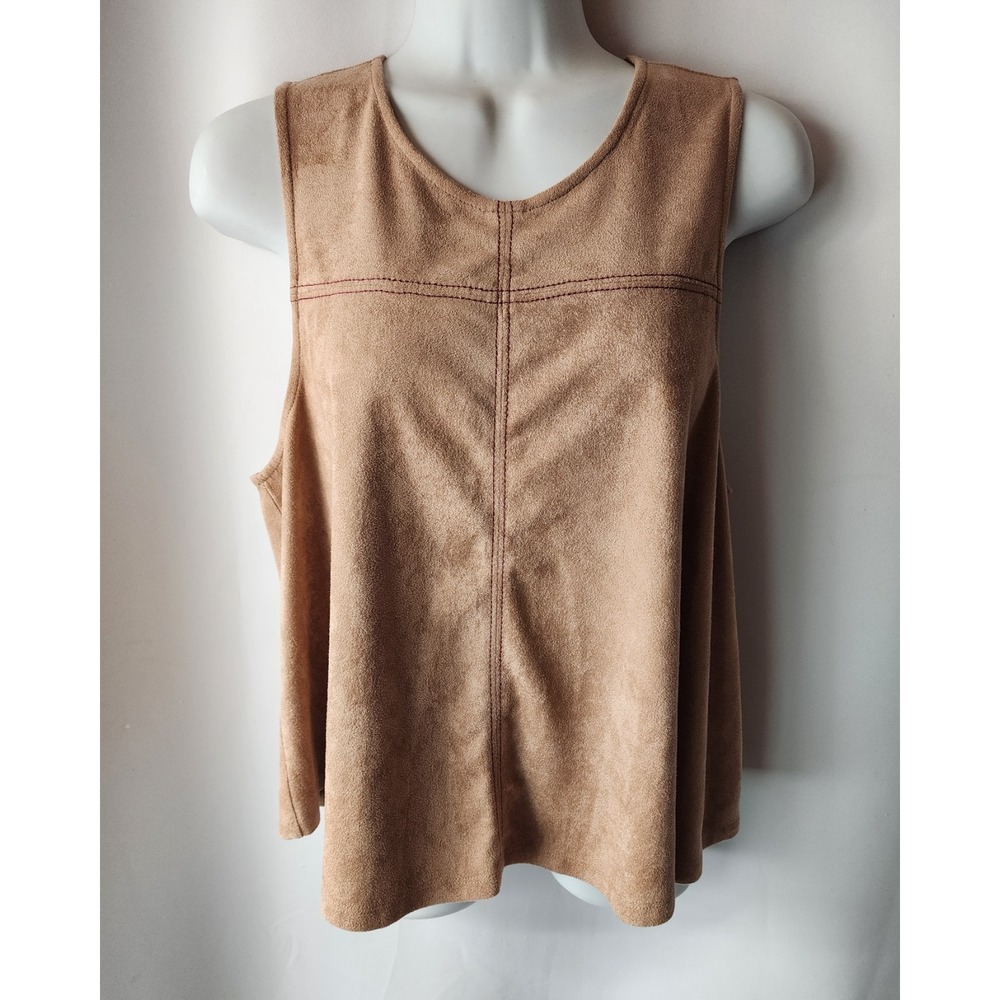 Chloe K Womens Tank Top Beige Size M Flowy